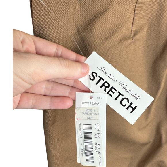 Judith Hart Women's 12 Capri Pants Brown Stretch Side‎ Zip Cotton Blend NWT - Picture 14 of 14
